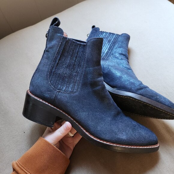 COACH Bowery Chelea Denim Booties - Picture 1 of 8